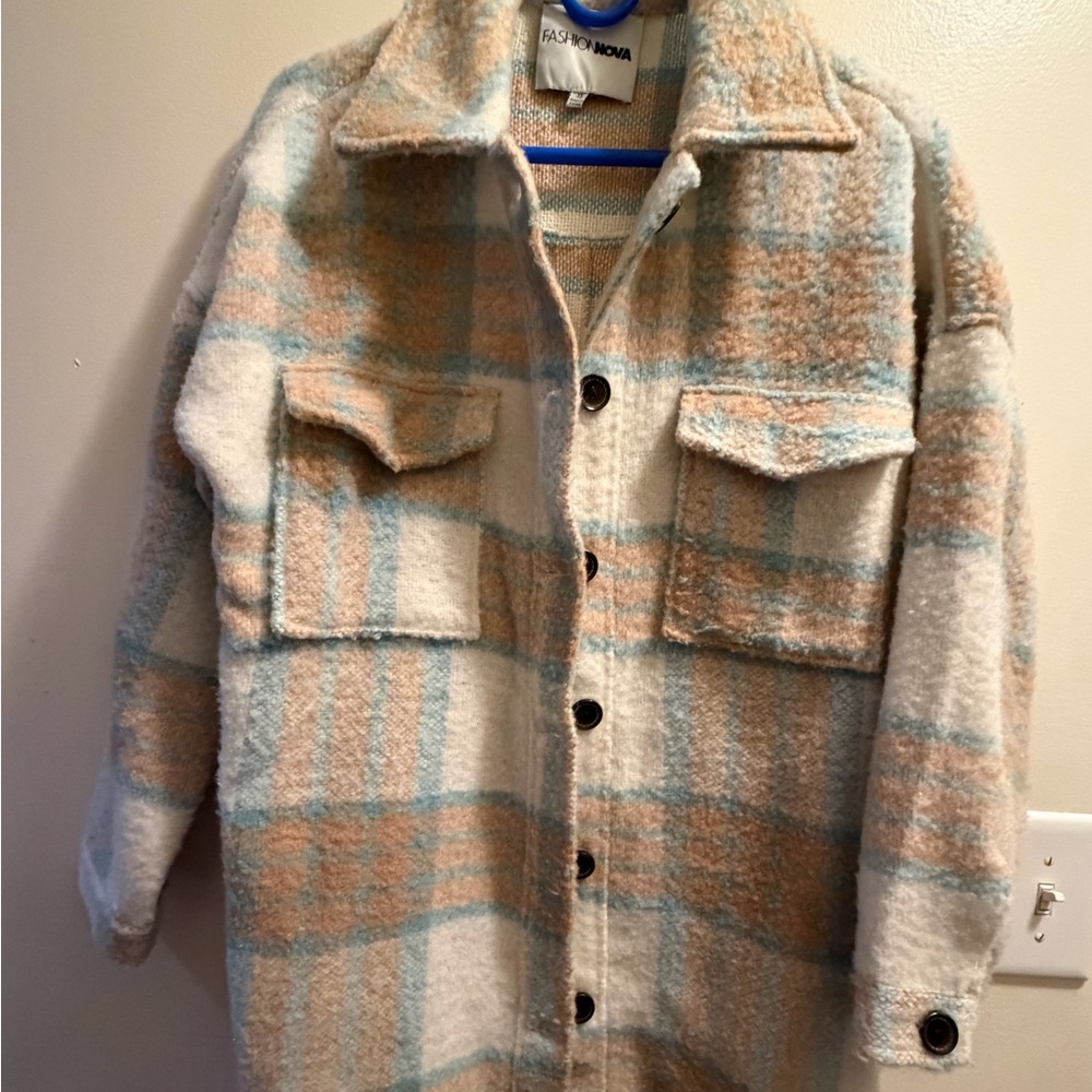 Plaid Button-Up Jacket